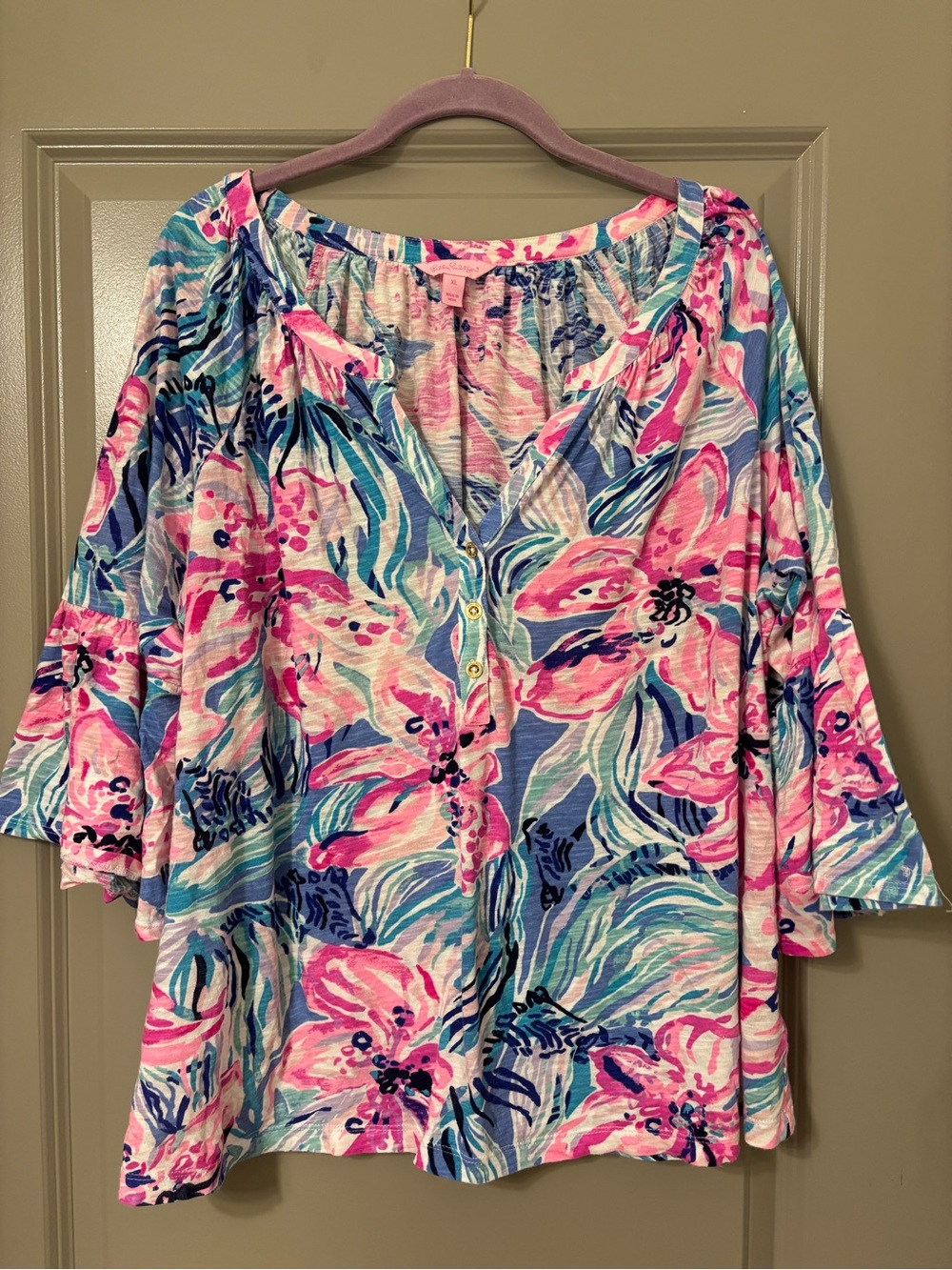 Lilly Pulitzer Ruffle Sleeve Top
